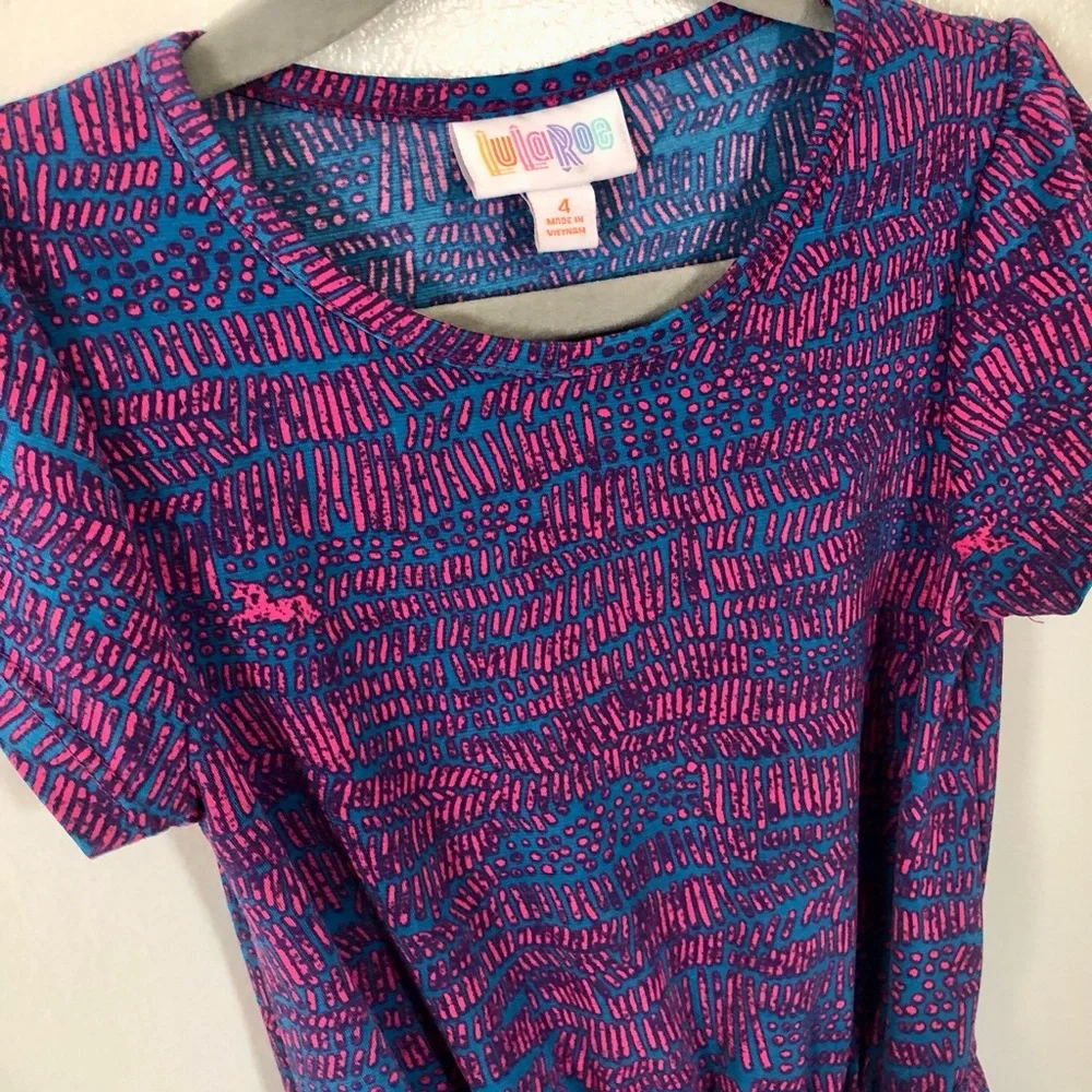 LuLaRoe 4T Purple Toddler Shortsleeved Dress - Picture 2 of 4
